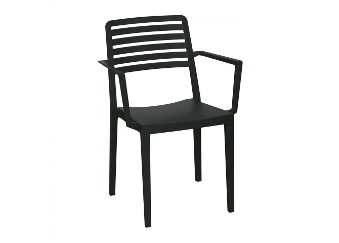 NOLA Stackable Armchair PP-UV Black