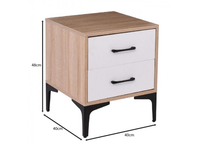 MERRANO Bedside 40x40x48cm Sonoma/White