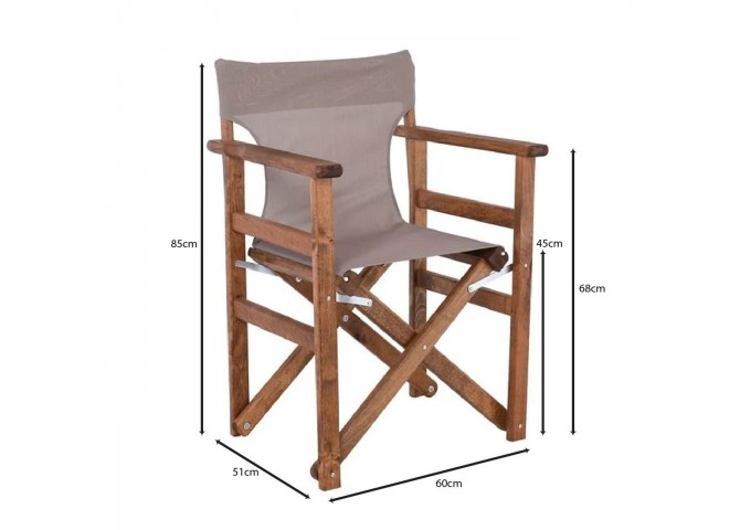 Director Armchair Impregnation Walnut Beech/Text. Sand Beige