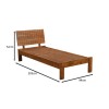 CAPITAL Bed (for Mattress 90x200cm) Acacia, Natural Finish
