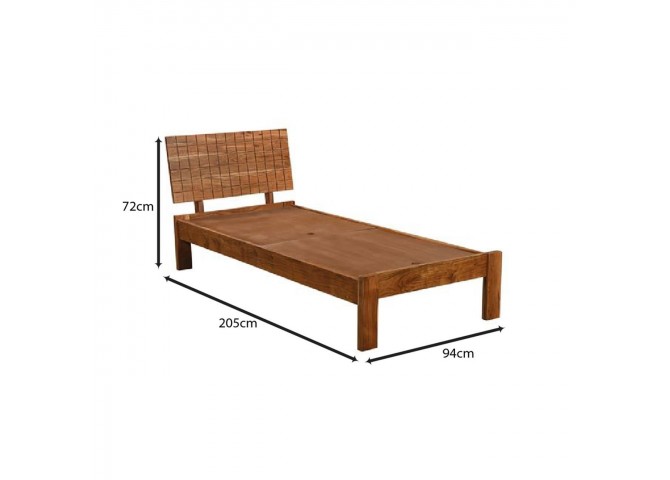 CAPITAL Bed (for Mattress 90x200cm) Acacia, Natural Finish