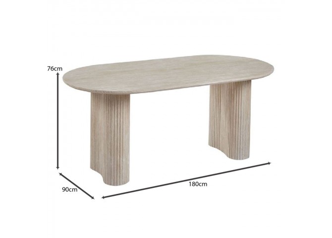 DIAZ Table 180x90cm MDF Natural Stone