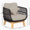 MARK Set (4pcs) Acacia Natural, Rope Wicker Black, Cushions Beige