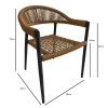 MADISON Armchair Alu Anthracite/Rope Wicker Natural