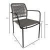 LUIGI Armchair Metal Anthracite/Rope Wicker Grey