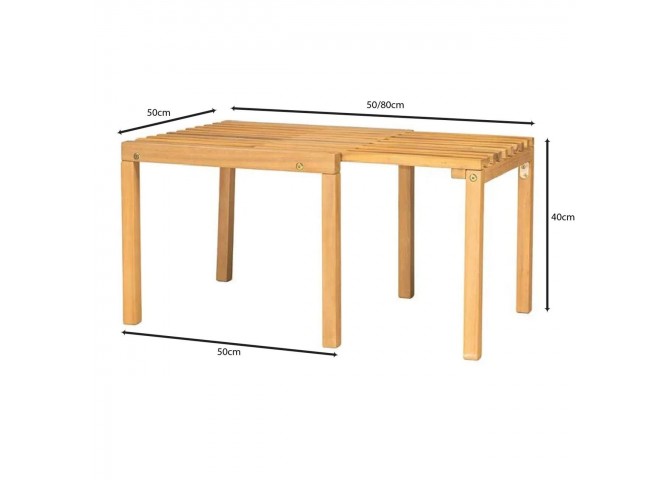 COZY Extend.Side Table 50+(30)x50cm, Acacia Natural