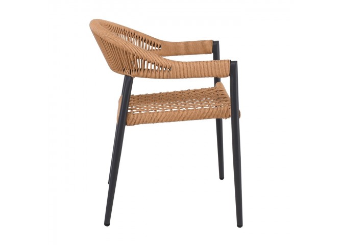 MADISON Armchair Alu Anthracite/Rope Wicker Natural