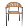 MADISON Armchair Alu Anthracite/Rope Wicker Natural