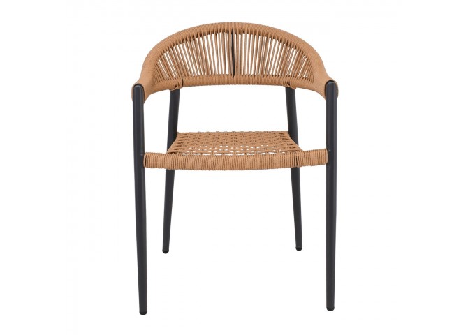 MADISON Armchair Alu Anthracite/Rope Wicker Natural