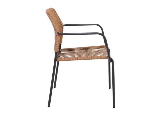 LUIGI Armchair Metal Anthracite/Rope Wicker Natural