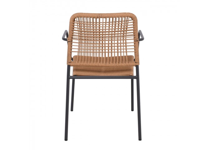 LUIGI Armchair Metal Anthracite/Rope Wicker Natural