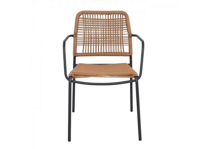 LUIGI Armchair Metal Anthracite/Rope Wicker Natural