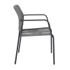 LUIGI Armchair Metal Anthracite/Rope Wicker Grey