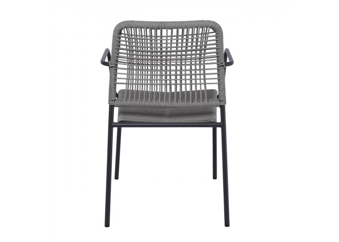 LUIGI Armchair Metal Anthracite/Rope Wicker Grey