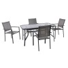 LANSON Set (Table 120x70+4 Armchairs) Metal Dark Grey/Textilene Grey