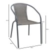 BALENO-W Armchair Metal Anthracite/Mixed Grey Wicker