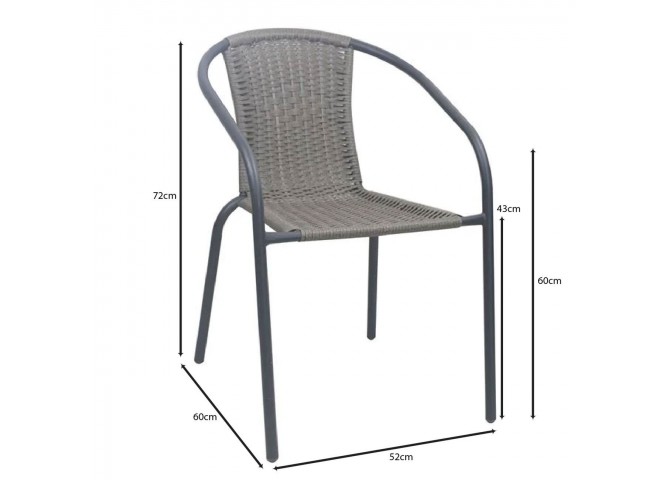 BALENO-W Armchair Metal Anthracite/Mixed Grey Wicker