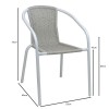 BALENO-W Armchair Metal White/Beige Wicker