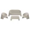 COLT Set (Table 100x58+Sofa 2-Seater+2 Chairs) PP-UV Grey, Stackable