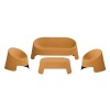 COLT Set (Table 100x58+Sofa 2-Seater+2 Chairs) PP-UV Egg Yellow, Stackable