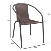BALENO-W Armchair Metal Brown/Brown Wicker