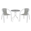 BALENO-W Set (Table D60cm+2 Armchairs) Metal White/Beige Wicker