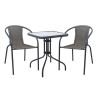 BALENO-W Set (Table 70x70cm+2 Armchairs) Metal Anthracite/Mixed Grey Wicker