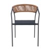PARMA Armchair Alu Anthracite/Rope Wicker Natural