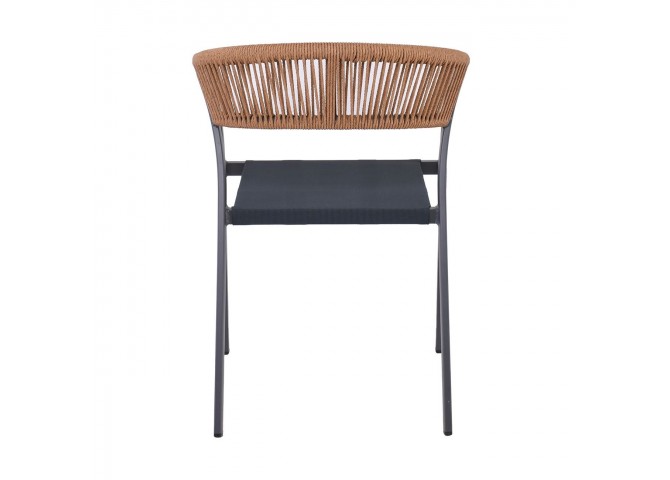 PARMA Armchair Alu Anthracite/Rope Wicker Natural
