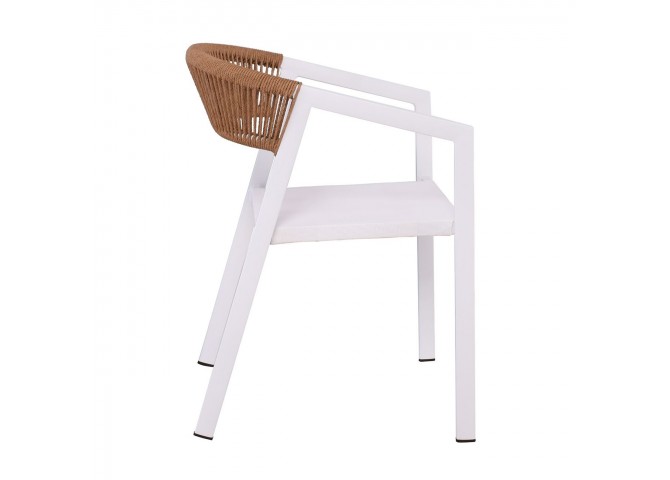 PARMA Armchair Alu White/Rope Wicker Natural