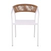 PARMA Armchair Alu White/Rope Wicker Natural