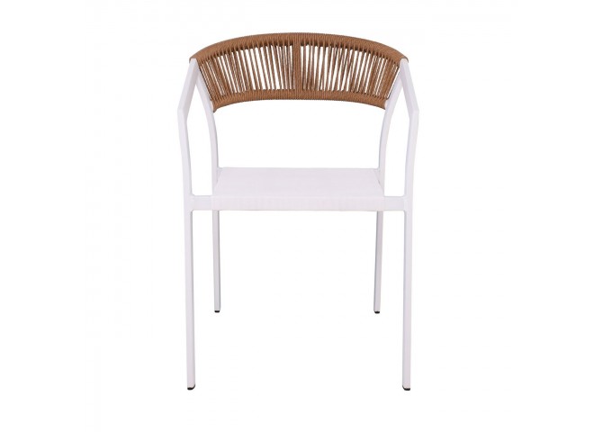PARMA Armchair Alu White/Rope Wicker Natural