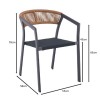 PARMA Armchair Alu Anthracite/Rope Wicker Natural