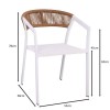 PARMA Armchair Alu White/Rope Wicker Natural
