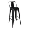 RELIX Bar Stool SH.66cm w/Back Metal Black