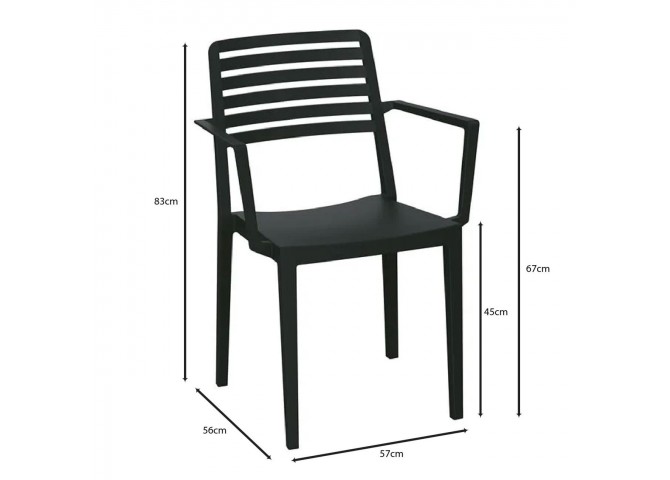 NOLA Stackable Armchair PP-UV Black