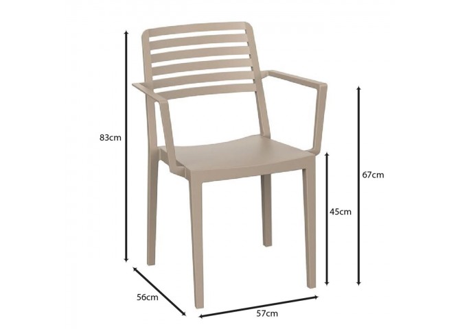 NOLA Stackable Armchair PP-UV Tortora