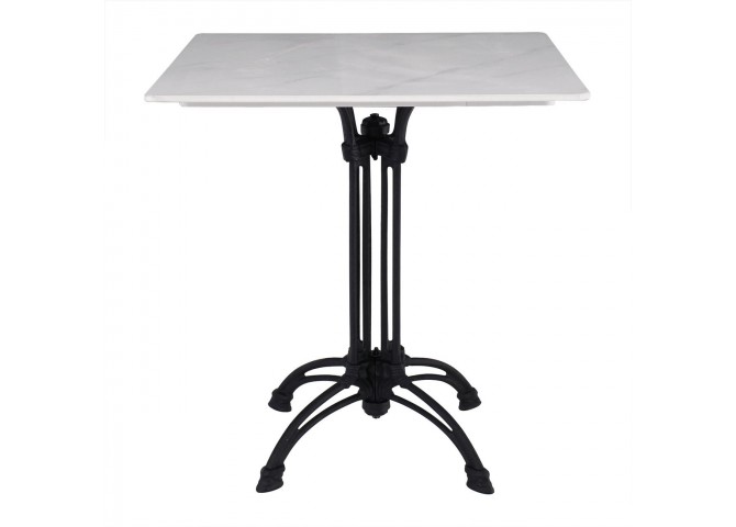 Table Sintered Stone 70x70cm White, 4-Leged
