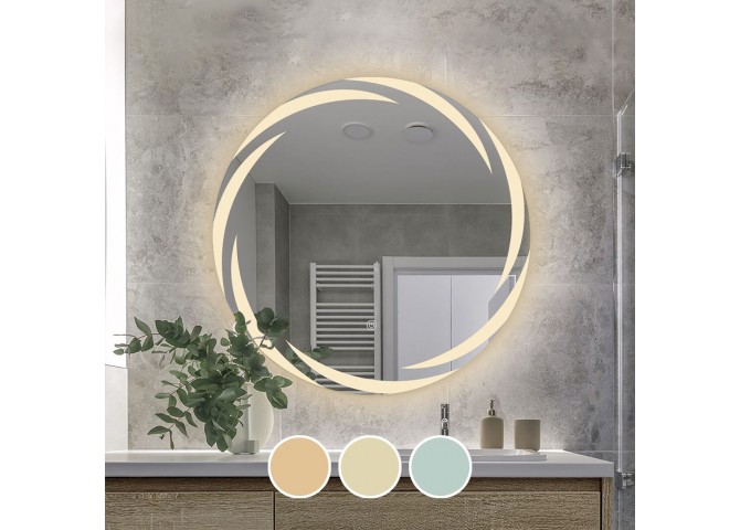 LED-1 Wall Mirror D80cm, Illuminated
