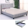 FIDEL Gas Lift Bed (for Mattress 140x190cm) Grey Fabric