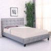 FIDEL Bed (for Mattress 90x190cm) Grey Fabric