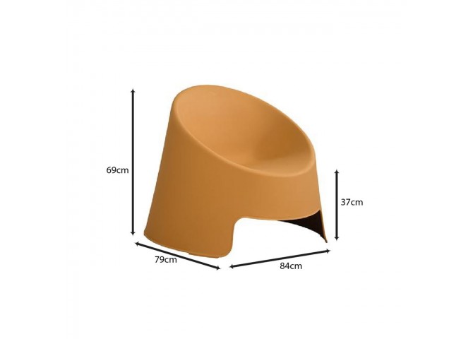 COLT Single Seat 84x79x69cm, PP-UV Egg Yellow