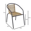 MIKA Armchair Metal Anthracite/PE Rattan Natural