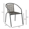 MIKA Armchair Metal Anthracite/PE Rattan Grey