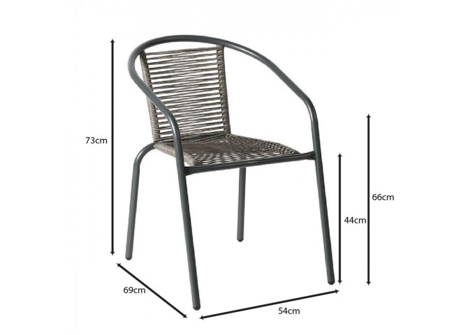 MIKA Armchair Metal Anthracite/PE Rattan Grey