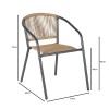 PATTY Armchair Metal Anthracite/PE Rattan Natural