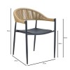 MALTA Armchair Metal Black/PP-UV Black/Rope Wicker Natural