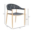 MALTA Armchair Metal Natural/PP-UV Grey/Rope Wicker Grey
