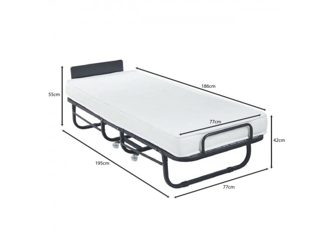 COLMAN Folding Bed 76x195x43cm/Mattress 12cm