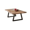 LIZARD-W Slim Coffee Table 115x65 Acacia Natural Finish (Black Paint)